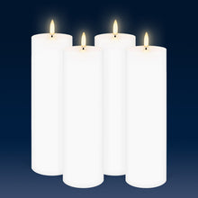 Load image into Gallery viewer, Set of 4 Nordic White Tall Slim Flameless Candles, 6.8cm x 22.2cm