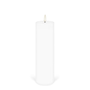 UYUNI Lighting Tall Slim Pillar, Nordic White, Smooth Wax Flameless Candle, 6.8cm x 22.2cm (2.7" x 8.74")