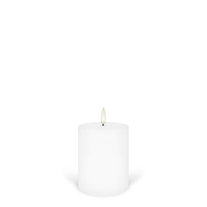UYUNI Lighting Small Pillar, Nordic White Smooth Wax Flameless Candle, 7.8cm x 10.1cm (3.1" x 4")