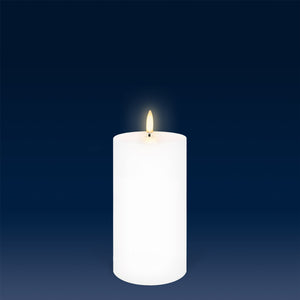 Medium Pillar, Nordic White, Smooth Wax Flameless Candle, 7.8cm x 15.2cm