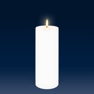 Tall Pillar, Nordic White, Smooth Wax Flameless Candle, 7.8cm x 20.3cm