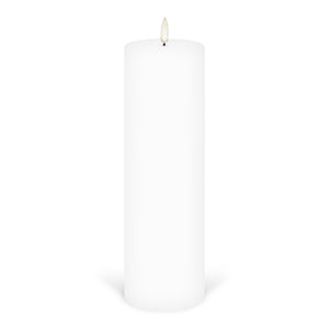 Extra Tall Pillar, Nordic White, Smooth Wax Flameless Candle, 7.8cm x 25.4cm