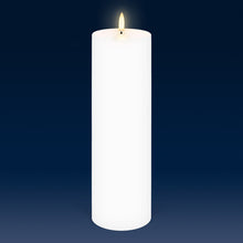 Load image into Gallery viewer, Extra Tall Pillar, Nordic White, Smooth Wax Flameless Candle, 7.8cm x 25.4cm