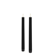 Load image into Gallery viewer, Tall Taper, 2 Pack, Black, Smooth Wax Flameless Candle, 1.9cm x 25cm