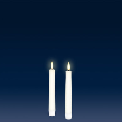Small Taper, 2 Pack, Classic Ivory, Smooth Wax Flameless Candle, 1.9cm x 15cm