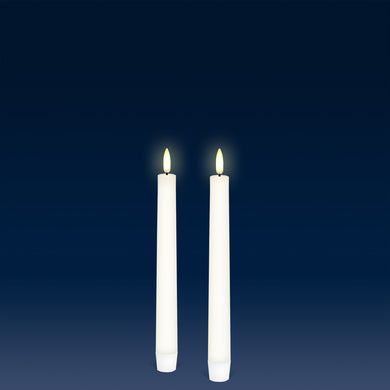 Medium Taper, 2 Pack, Classic Ivory, Smooth Wax Flameless Candle, 1.9cm x 20cm