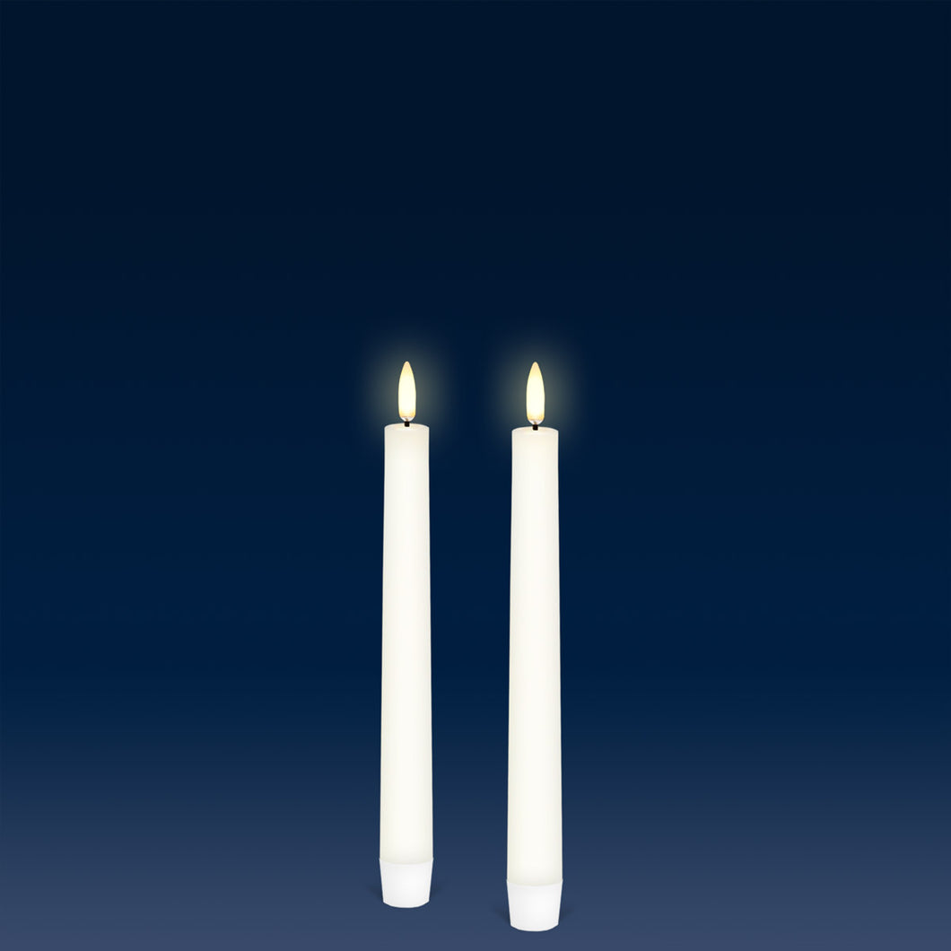 UYUNI Lighting Medium Taper, 2 Pack, Classic Ivory, Smooth Wax Flameless Candle, 1.9cm x 20cm (0.90