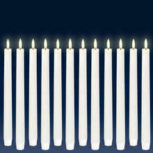Load image into Gallery viewer, Set of 12 Classic Ivory Flameless Tapers, 1.9cm x 25cm