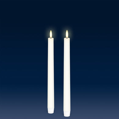 UYUNI Lighting Tall Taper, 2 Pack, Classic Ivory, Smooth Wax Flameless Candle, 1.9cm x 25cm (0.90