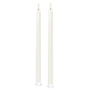 Extra Tall Taper, 2 Pack, Classic Ivory, Smooth Wax Flameless Candle, 1.9cm x 35cm