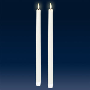 Extra Tall Taper, 2 Pack, Classic Ivory, Smooth Wax Flameless Candle, 1.9cm x 35cm