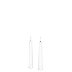 Small Taper, 2 Pack, Nordic White, Smooth Wax Flameless Candle, 1.9cm x 15cm