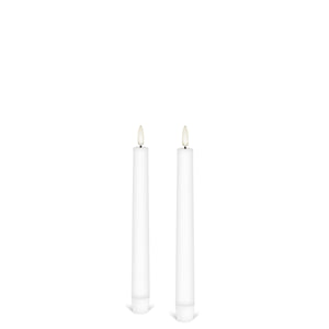Medium Taper, 2 Pack, Nordic White, Smooth Wax Flameless Candle, 1.9cm x 20cm