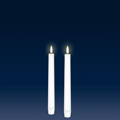 UYUNI Lighting Medium Taper, 2 Pack, Nordic White, Smooth Wax Flameless Candle, 1.9cm x 20cm (0.90