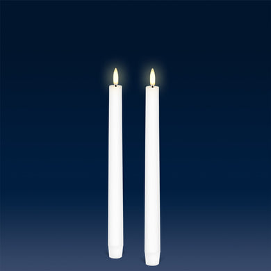 UYUNI Lighting Tall Taper, 2 Pack, Nordic White, Smooth Wax Flameless Candle, 1.9cm x 25cm (0.90