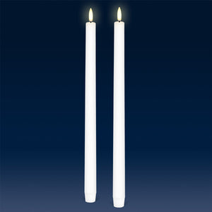 Extra Tall Taper, 2 Pack, Nordic White, Smooth Wax Flameless Candle, 1.9cm x 35cm